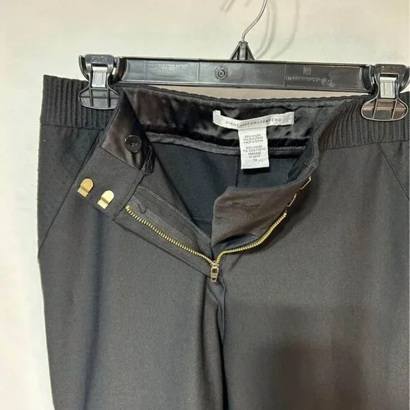 Diane VonFurstenburg woman’s black moto pants. Size 10. Authenticity tag. - Picture 9 of 11